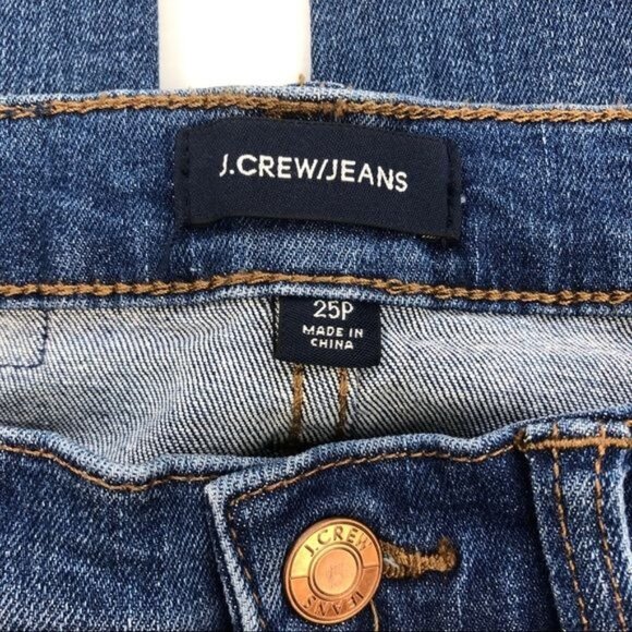 J.Crew Toothpick Skinny Fray Hem Blue Jeans size 25 - Picture 9 of 12
